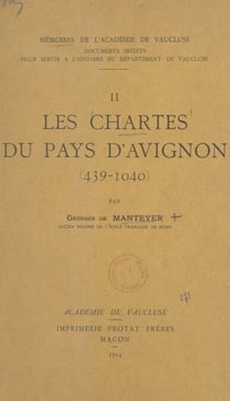 Les chartes du pays d'Avignon, 439-1040