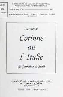 Lectures de Corinne ou l'Italie de Germaine de Staël - Journée d'étude