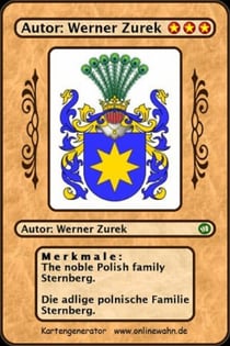 The noble Polish family Sternberg. Die adlige polnische Familie Sternberg.