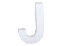 Lettre J majuscule - carton blanc - 20 cm