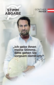 Stimmabgabe - Ich gebe Ihnen meine Stimme. Bitte gehen Sie sorgsam damit um
