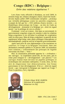 Congo (RDC) - Belgique - Enfin des relations égalitaires ?