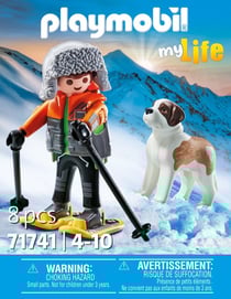 Playmobil - Garçon en raquettes avec Saint Bernard - 71741