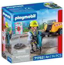 Playmobil - Ouvrier marteau-piqueur et signalisation - 71752 - La construction