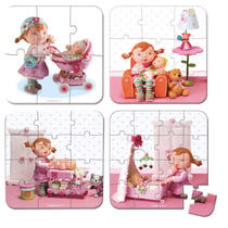 Valisette 4 puzzles Lilou Poupée