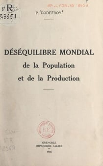 Déséquilibre mondial de la population et de la production