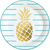8 Assiettes Ananas 23 cm - Pineapple Vibes