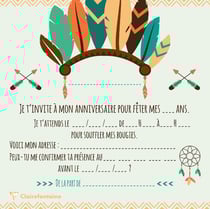 Set de 8 invitations anniversaire - Indien