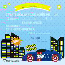 Set de 8 invitations anniversaire - Super héros