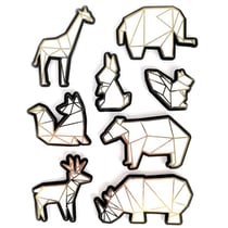 8 STICKERS ANIMAL ZOO 3D