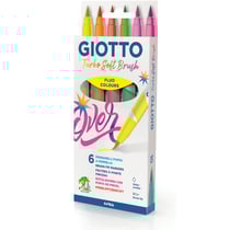 6 feutres Turbo soft brush fluo - Giotto