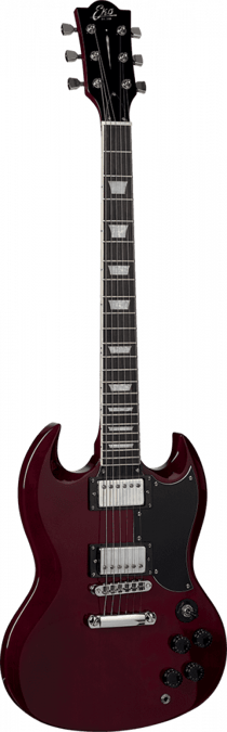 Eko DV10 - Guitare électrique - Type SG - Transparent Red