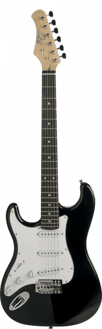 Eko Tribute Starter S-300 - Guitare électrique - Gaucher - Type ST - Black