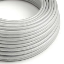 2,5 mètres Câble textile - L'Original Creative-Cables - RM02 rond 2x0,75mm - Argenté brillant