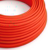 2,5 mètres Câble textile en coton - L'Original Creative-Cables - RF15 rond 2x0,75mm - Orange fluo brillant