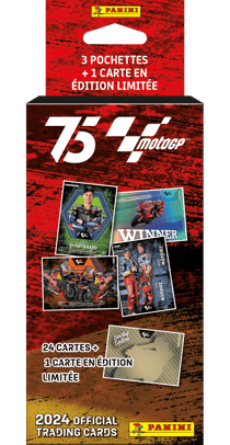 Blister Panini Moto GP 2024 TC  - 3 pochettes + 1 carte édition limitée