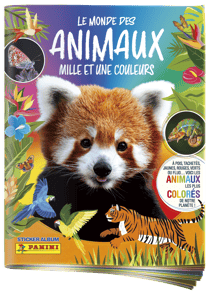 Album + 4 pochettes de stickers Le monde des animaux mille et une couleurs - Panini