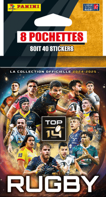 Lot de 8 pochettes de stickers Rugby top 14 - Panini