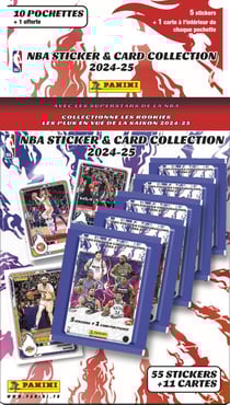 Pochettes Panini - Basket NBA 2024/2025 - 10 pièces + 1 offerte