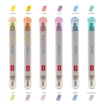 Lot de 6 surligneurs double pointe biseautée - Legami - Couleurs assorties - Meow / Chat