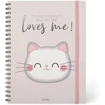 Trio - Cahier à Spirale 3 en 1 - Chat - Format A4