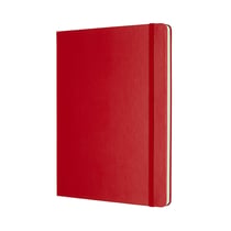 Carnet - 19 x 25 cm - Moleskine - 192 pages unies - couverture rigide - rouge écarlate