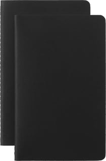 Lot de 2 carnets Smart - 13 x 21 cm - Moleskine- 72 pages lignées - couverture rigide - noir