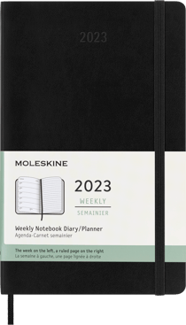 Agenda civil semainier 2023 - Couverture souple - 13 x 21 cm - Moleskine - Noir