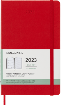 Agenda civil semainier 2023 - Couverture rigide - 13 x 21 cm - Moleskine - Rouge