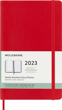 Agenda civil semainier 2023 - Couverture souple - 13 x 21 cm - Moleskine - Rouge