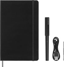 Set Carnet Smart - 13 x 21 cm - Moleskine - 176 pages lignées - couverture rigide - noir + smart pen
