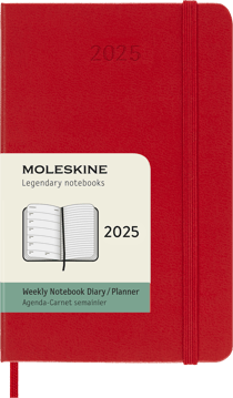 Agenda semainier 2026 Moleskine - Rouge - 9 x 14 cm