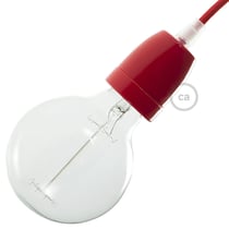 Kit douille E27 en porcelaine - Rouge