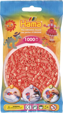 Sachet de perles Hama - 5 mm - rouge pastel - 1000 perles