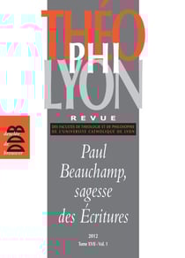 Théophilyon, N° 17 Volume 1, Avri - Paul Beauchamp, sagesse des Ecritures