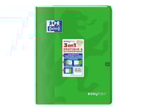 Lot de 3 cahiers polypro - 24 x 32 cm - Easybook - Oxford - 96 pages grands carreaux