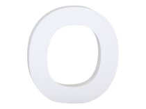 Lettre O majuscule - carton blanc - 20 cm