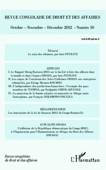 Revue congolaise de droit et des affaires - octobre - novembre - décembre 2012