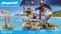 PLAYMOBIL - Pirate avec radeau flottant et trésor - 71794 - Les pirates