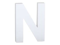 Lettre N majuscule - carton blanc - 20 cm