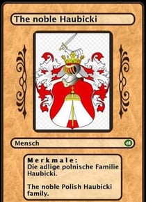 The noble Polish Haubicki family. Die adlige polnische Familie Haubicki.