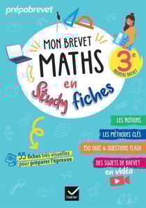 Mon brevet Maths en studyfiches - 3e - Brevet 2026 - fiches visuelles &amp; quiz pour réviser son brevet facilement
