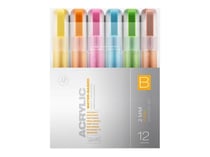 Pochette de 12 Markers Acrylic Fins 2mm - Set B - Montana