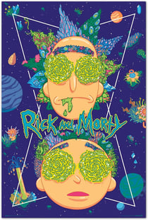 Poster rick & morty high in the sky