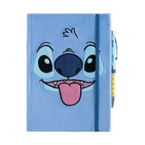 Carnet peluche Grupo Erik avec stylo Stitch - Lilo et Stitch - Bleu - A5 14,8 x 21 cm - 180 pages pointillées