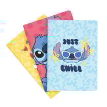 Lot de 3 carnets Grupo Erik - Lilo et Stitch - A5 14,8 x 21 cm - Stitch - 64 pages lignées