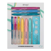 Lot de 10 feutres, stylos et pochoirs Mr Wonderful