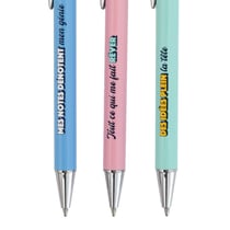 Lot de 3 stylos bille Mr Wonderful - Message