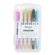 Lot de 6 stylos avec tampon Mr Wonderful - Create your own magic