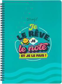 Cahier Mr Wonderful - Bleu - A4 21 x 29,7 cm - Je le rêve, je le note, je le fais - 160 pages quadrillées! - 160 p